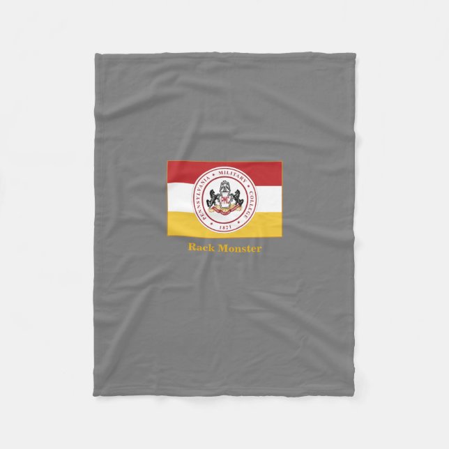 Couverture en polaire gris PERSONNALISÉE avec doss (Devant)