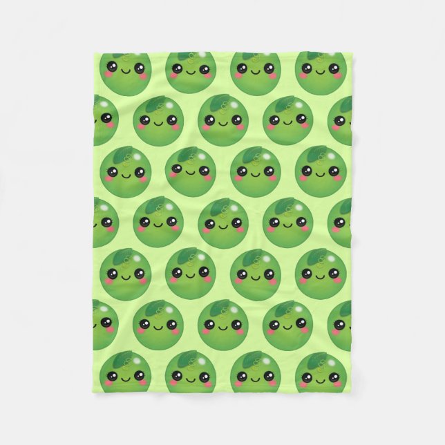 Couverture en polaire Kawaii Pea (Devant)