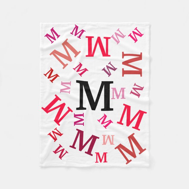 Couverture en polaire - Lettres mélangées en rouge (Devant)