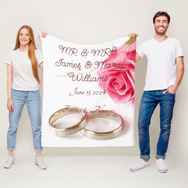 couverture en polaire mariage (En situation)