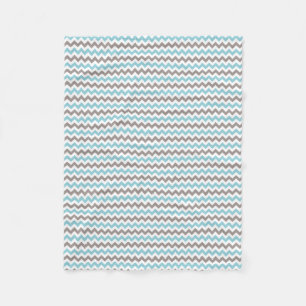 Couverture en polaire moderne bleu gris Chevron