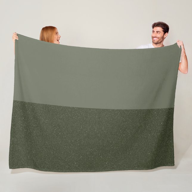 Couverture en polaire moderne Moss Green Split (En situation)