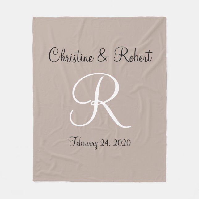 Couverture en polaire monogramme (Devant)