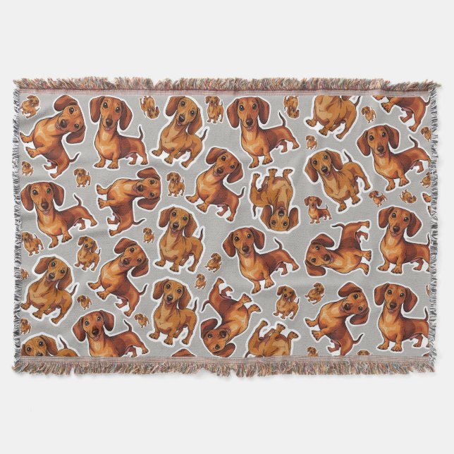 Couverture en polaire Motif Dachshund Chien (Devant)