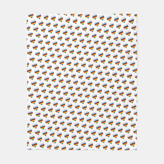 Couverture en polaire Motif Rainbow Heart (Devant)