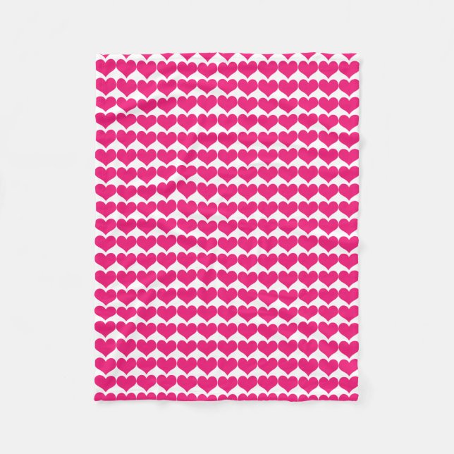 Couverture en polaire Motif Rose Coeurs mignons (Devant)