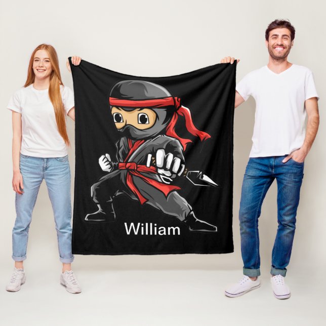Couverture en polaire Ninja personnalisée (En situation)