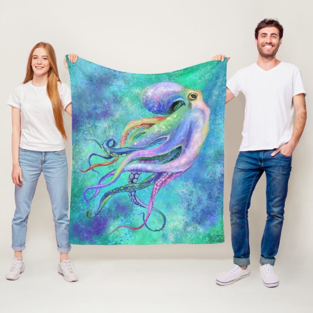 Couverture en polaire octopus (En situation)