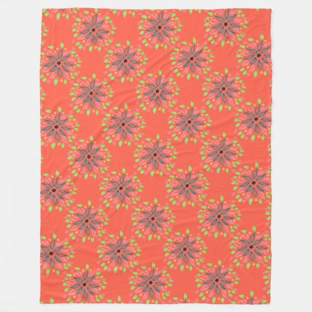 Couverture en polaire Orange Designer (Devant)