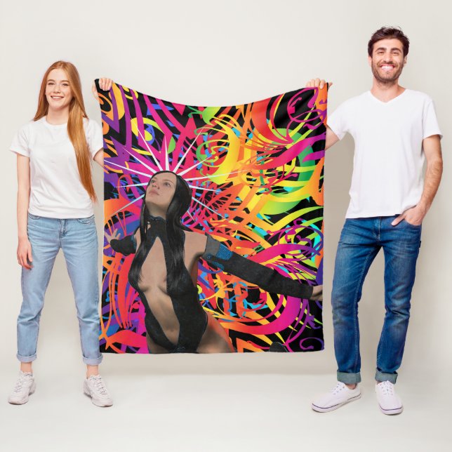 Couverture en polaire papillon étoilé (En situation)