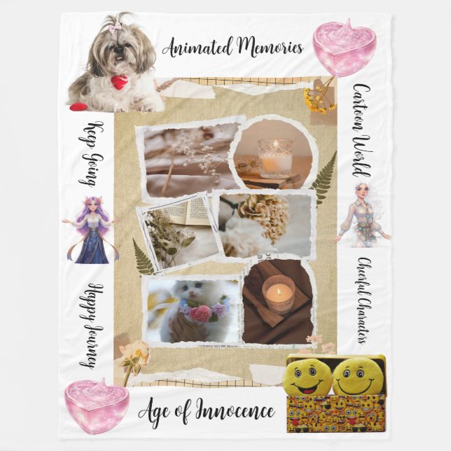 Couverture en polaire personnalisée avec animaux d (Devant)