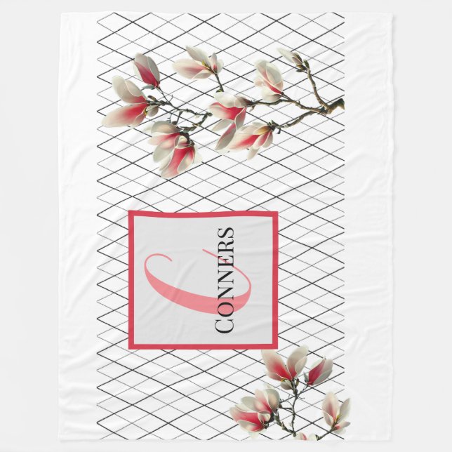 Couverture en polaire personnalisée monogramme (Devant)