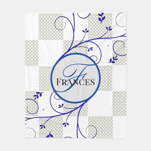 Couverture en polaire personnalisée monogramme (Devant)