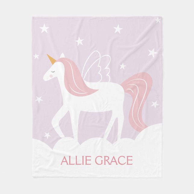 Couverture en polaire personnalisée Pastel Unicorn (Devant)