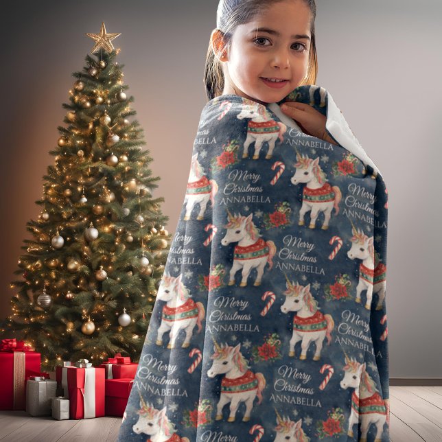 Couverture en polaire personnalisée Unicorne de No (Créateur téléchargé)