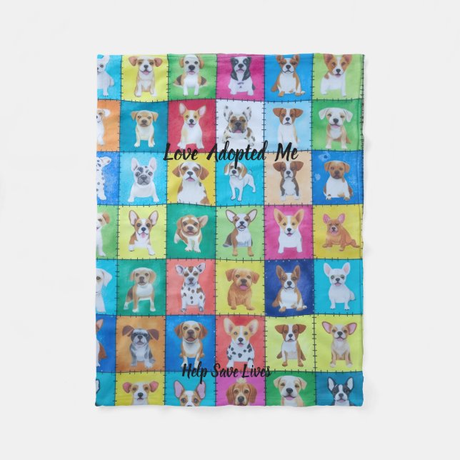 Couverture en polaire pour chien adopté 76 x 102 c (Devant)