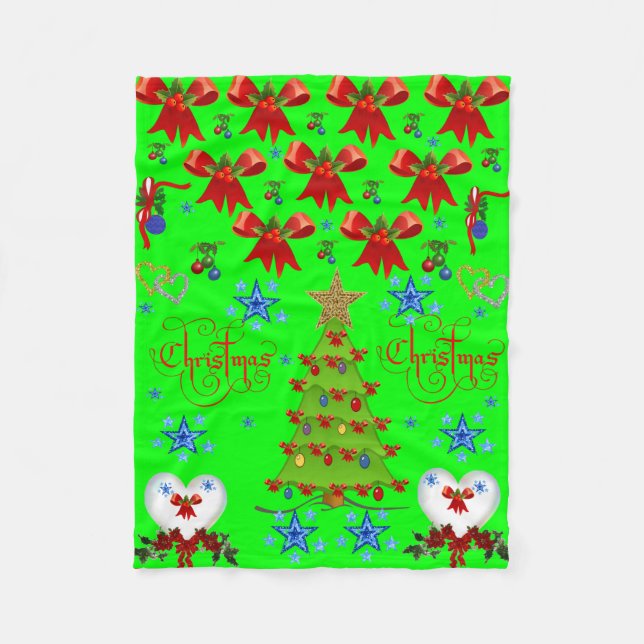 Couverture en polaire pour enfants de Noël (Devant)