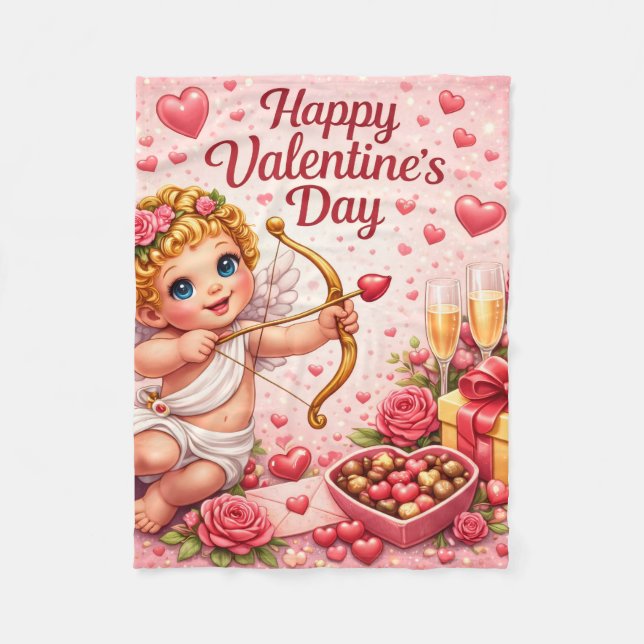 Couverture en polaire pour la Saint-Valentin (Devant)