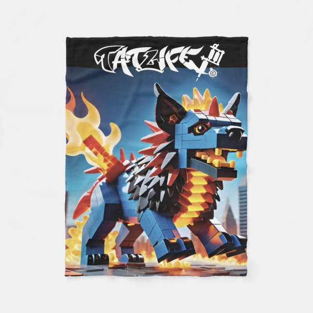 Couverture en polaire Robo-Block Pup (Devant)