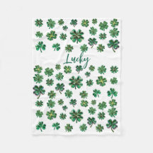 Couverture en polaire Shamrock Lucky Clover