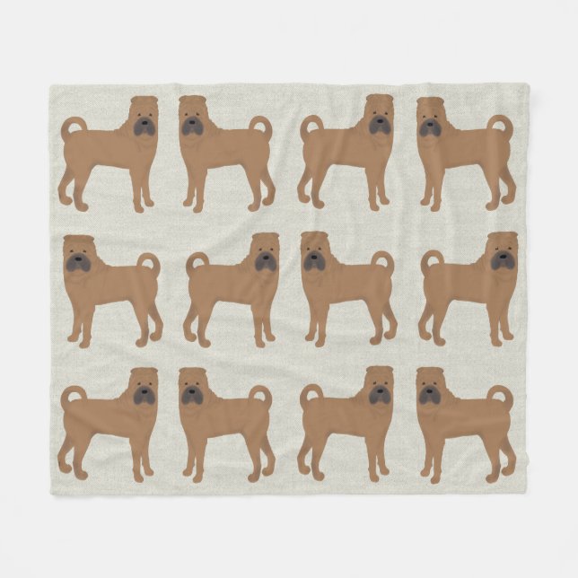 Couverture en polaire Shar-Pei (Devant (Horizontal))