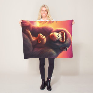 Couverture en polaire singe, 30 po x 40 po