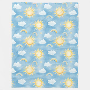 Couverture en polaire Sunshine et Rainbows