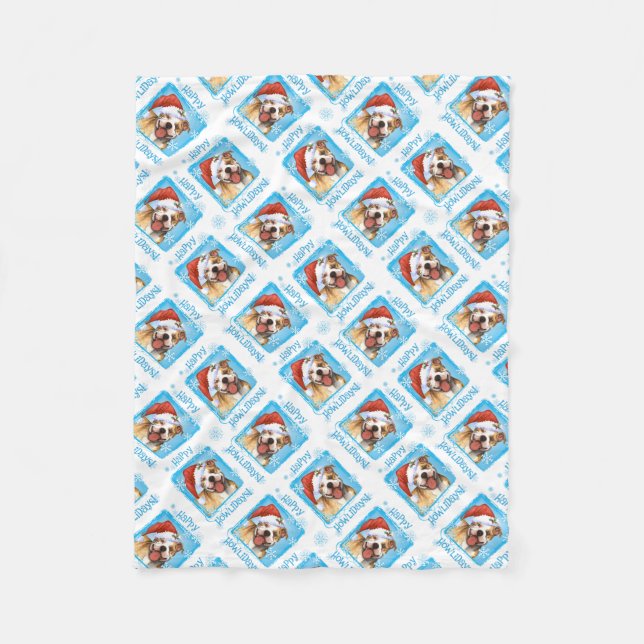 Couverture en polaire Terrier Pit de Noël (Devant)