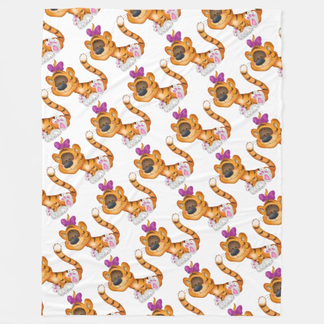 Couverture en polaire / Tigres pour bébés (Devant)