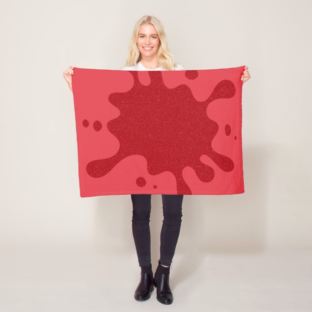 Couverture en polaire tomate rouge personnalisée (En situation)