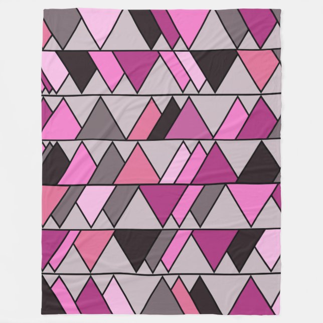 Couverture en polaire triangles en camo rose (Devant)