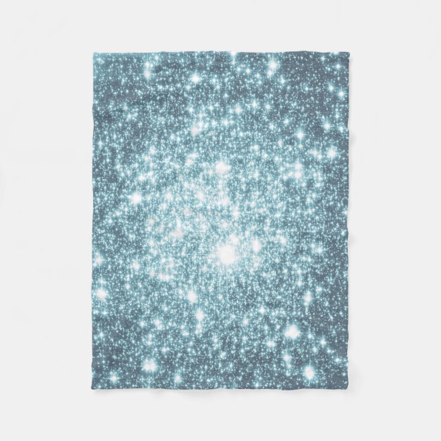 Couverture en polaire turquoise Stars (Devant)
