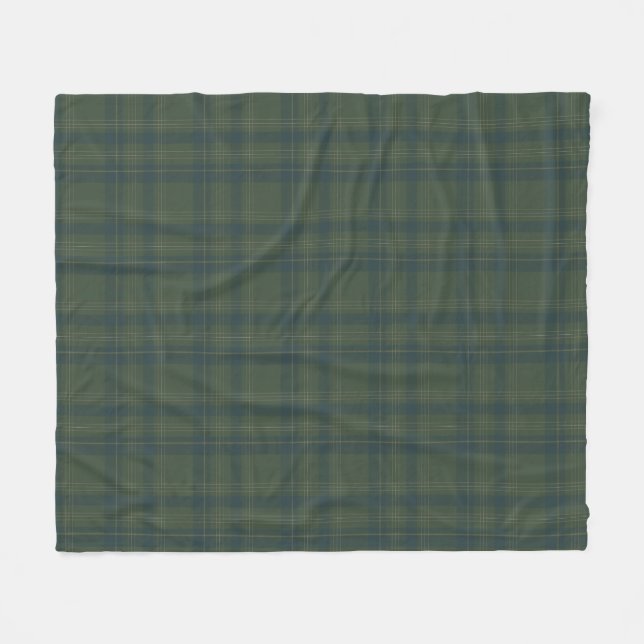 Couverture en polaire verte confortable | Tartan r (Devant (Horizontal))