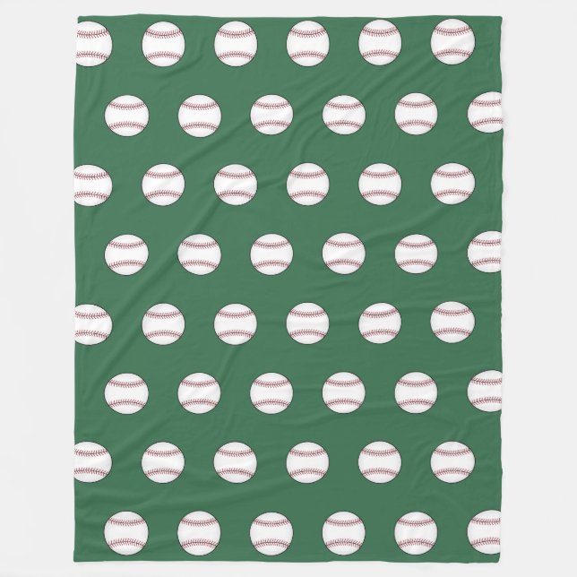 Couverture en polaire verte de baseball (Devant)