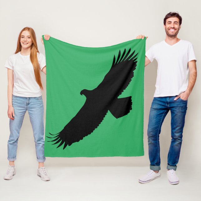 Couverture en polaire verte Eagle Flying - Vos cou (En situation)