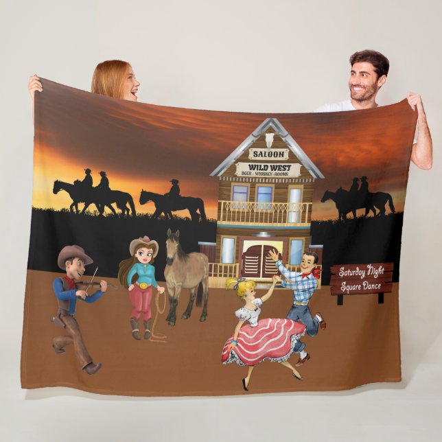 Couverture en polaire Wild West Jamboree (En situation)
