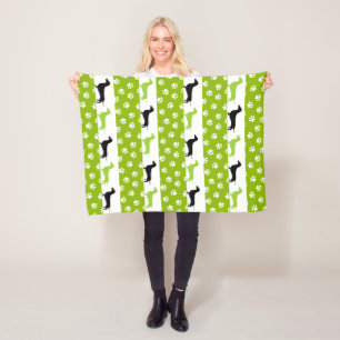 Couverture en toison noir et blanc Lime Green