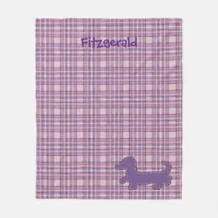 Couverture en toison violette Plaid Dachshund