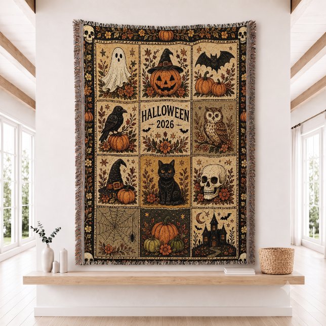Couverture Ensemble de courtepointe patchwork Halloween Couve (Créateur téléchargé)