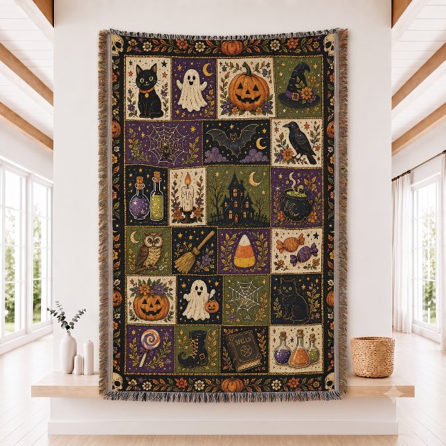 Couverture Ensemble de courtepointe patchwork Halloween couve (Créateur téléchargé)