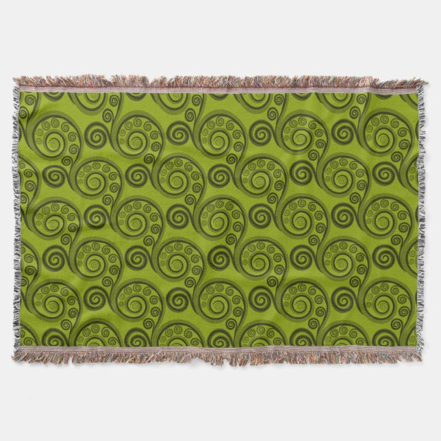 Couverture Éthique Ferne verte Frond Swirl Lance Blanket (Devant)