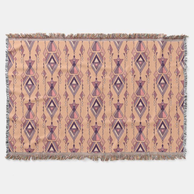 Couverture Ethnique tribale : Aztec Mexicain sans couture Vin (Devant)