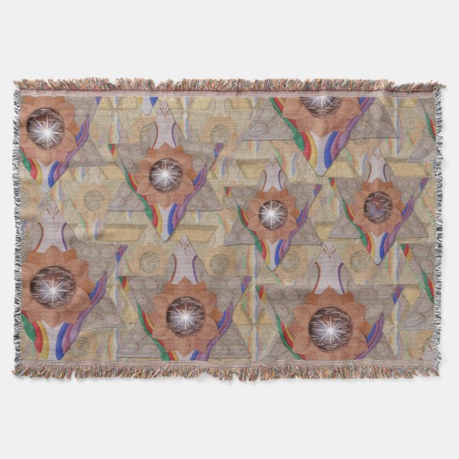 Couverture 'Etoile de David' en cuir et daim Throw Blanket (Devant)