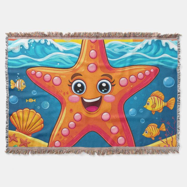 Couverture Étoile de mer de dessin animé mignonne souriant so (Devant)