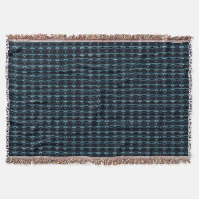Couverture Etoiles arc-en-ciel bleu vert, Motif Artdeco (Devant)