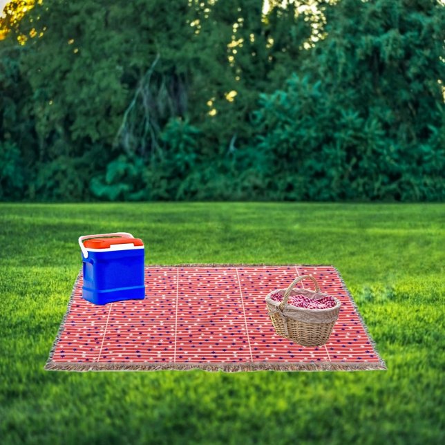 Couverture Étoiles de drapeau (Spread out the Flag Stripes Throw Blanket, as you enjoy your celebratory picnic!)