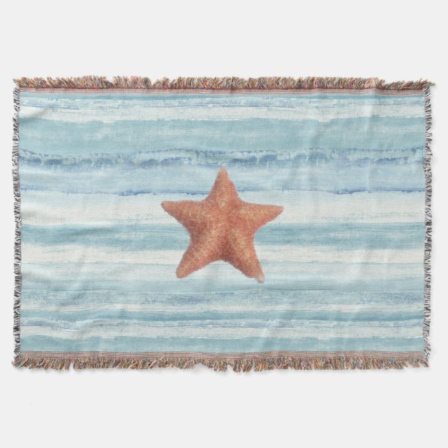 Couverture Étoiles de mer peintes sur les rayures bleues (Devant)