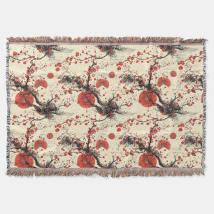 Couverture Éventail de motif de cerisier japonais (4)