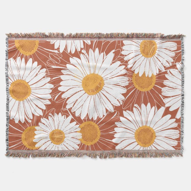 Couverture Faisceaux Brown : Motif Fleur sans couture (Devant)