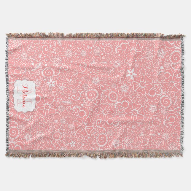 Couverture faite sur commande rose de jet de (Devant)